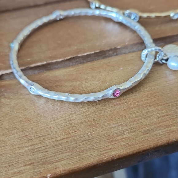 Neiman Marcus LOOK OF IPPOLITA 2 bangles Swarovski 18k overlay 1 white 1 yellow - Picture 8 of 16